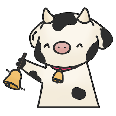 An image of Bessy the cow ringing a bell, signifying notifications
