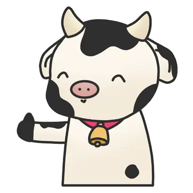 An image of Bessy the cow flashing a thumbs up, signifying the easy to use aspect of Bessy