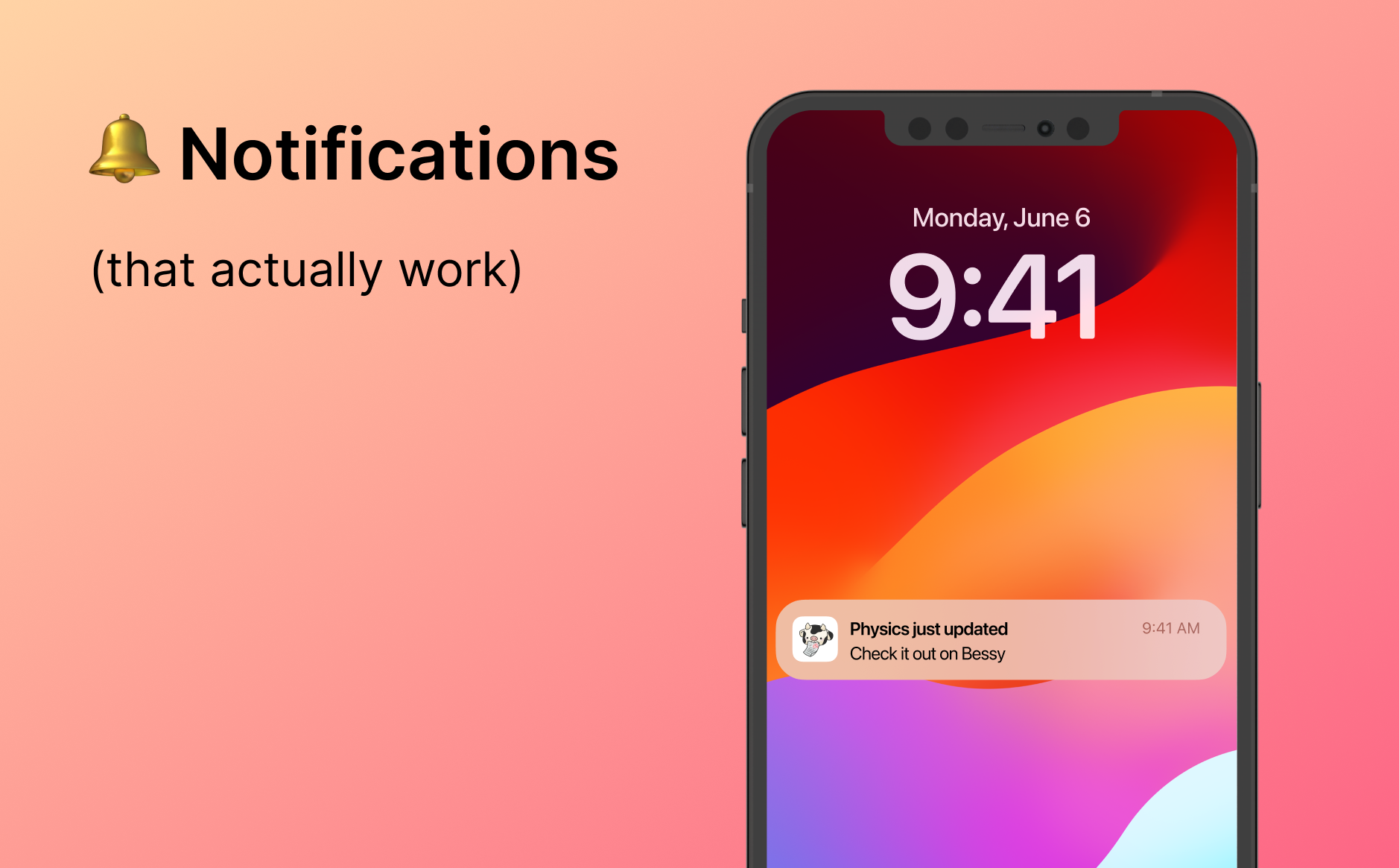 An image showing an iPhone with an example of a notification